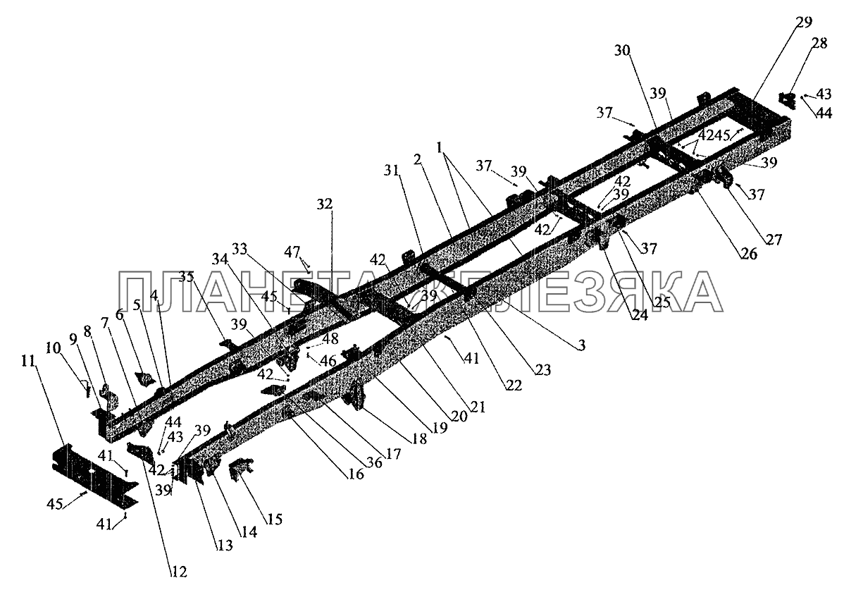 Рама автомобиля-сортиментовоза МАЗ-533602 МАЗ-6303 (2005)